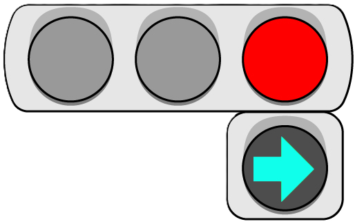 青色の灯火の矢印