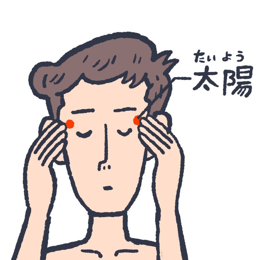目の疲れ・トラブルに効くツボ「太陽（たいよう）」