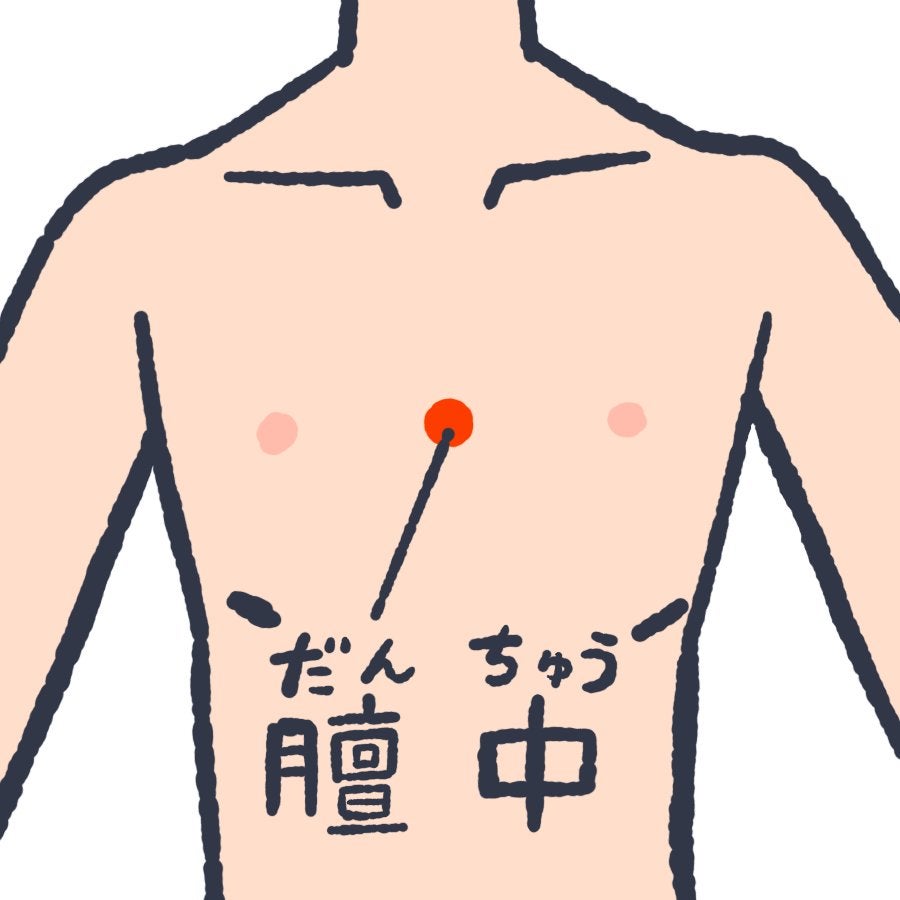 精神的なイライラに効くツボ「膻中（だんちゅう）」