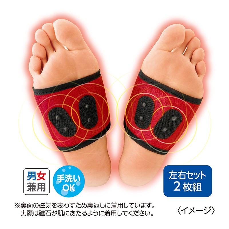 足裏楽いきいき磁気サポーター（左右セット2枚組）